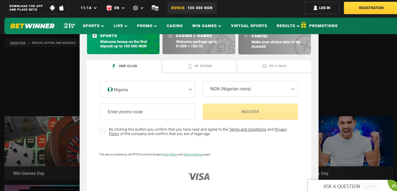How to register on the site Betin Sport
